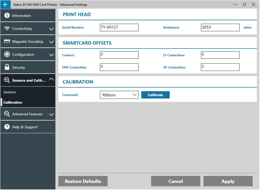 How To Calibrate The Ribbon Sensor On A Zebra ZC100 ZC150 ZC300 Or ZC350 Series Card Printers 