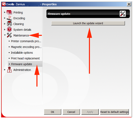 How to update the Firmware for an Evolis Zenius or Primacy