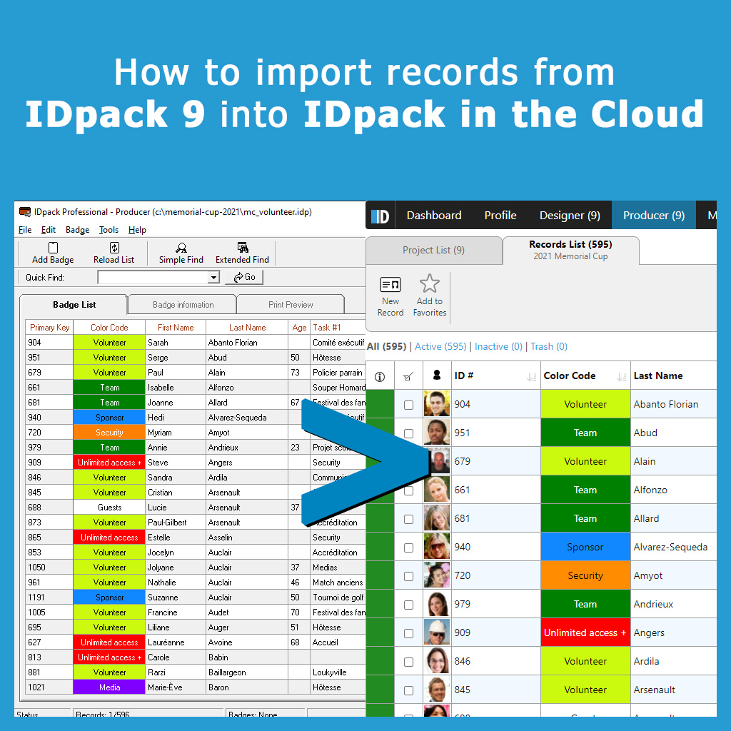 How to import records from IDpack 9 onto IDpack in the Cloud