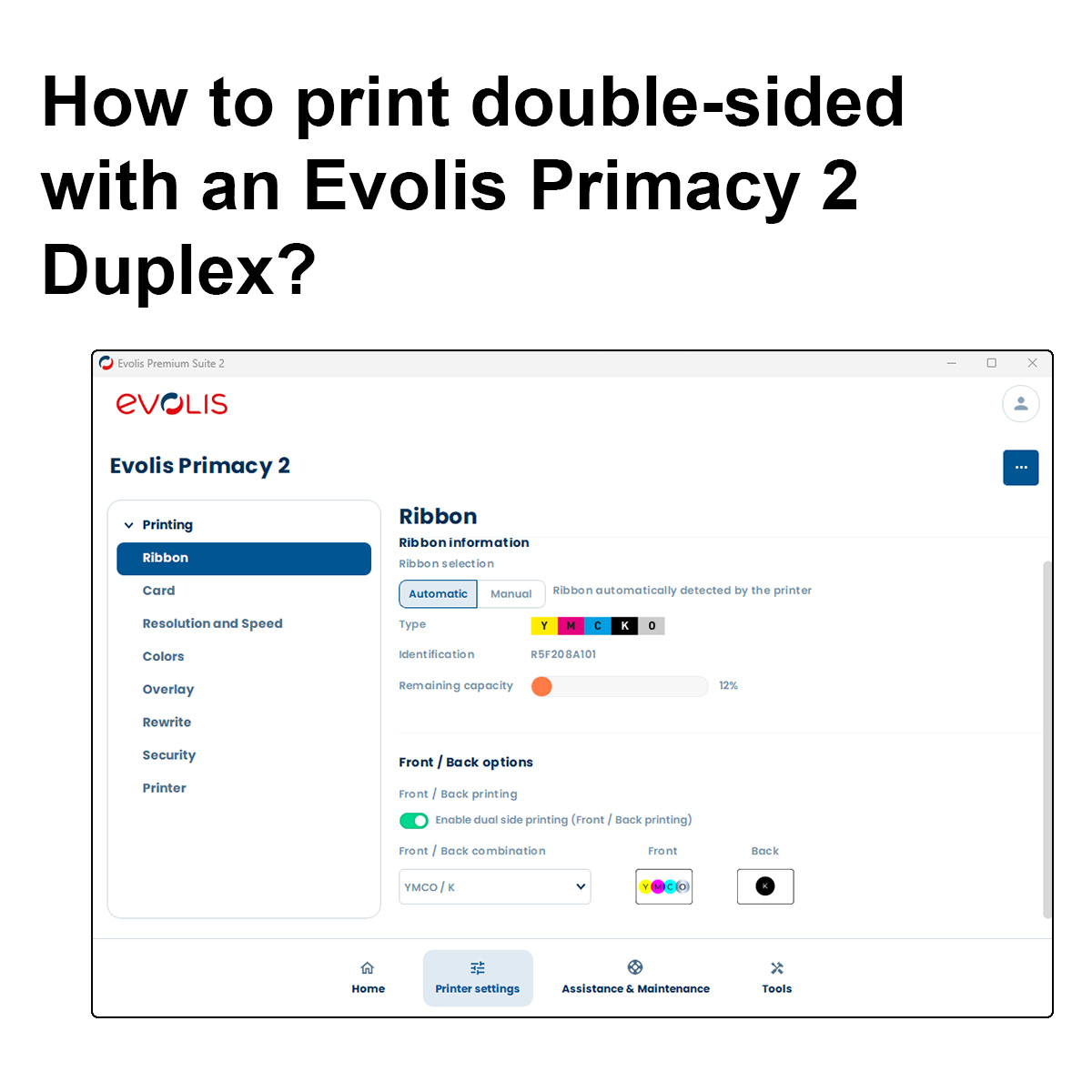 How to print double-sided with an Evolis Primacy 2 Duplex