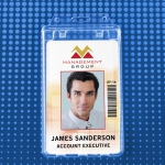 Brady - Clear Rigid Poly Vertical Permanent Locking Badge Holder - Pack of 100