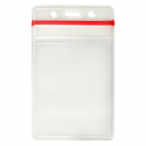 Clear Badge Holders - Resealable - Vertical