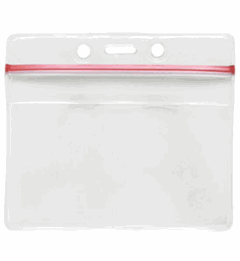 Clear Badge Holders - Resealable - Horizontal - Credit Card Size