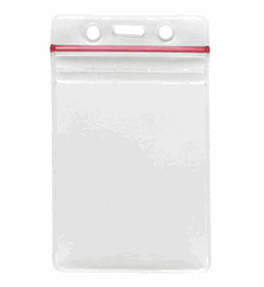 Clear Badge Holders - Resealable - Vertical - Credit Card Size