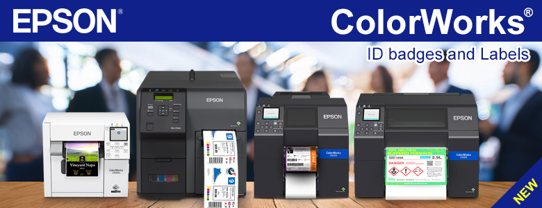 Epson ColorWorks is a color label and paper printer for printing on-demand ID badges, custom labels, tickets, and tags.